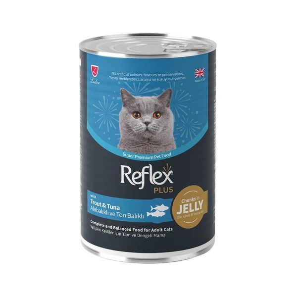 Reflex Plus Parça Etli Alabalıklı Tonlu Kedi Konservesi 400 Gr
