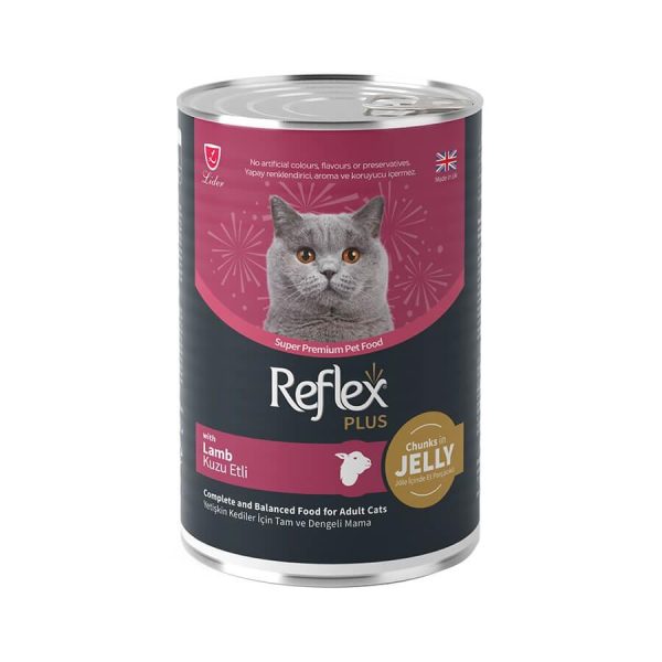 Reflex Plus Parça Etli Kuzulu Kedi Konservesi 400 Gr