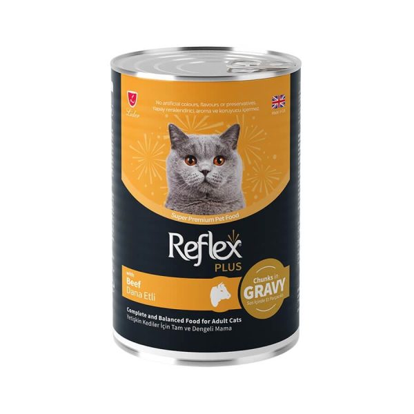 Reflex Plus Parça Etli Sığırlı Kedi Konservesi 400 Gr